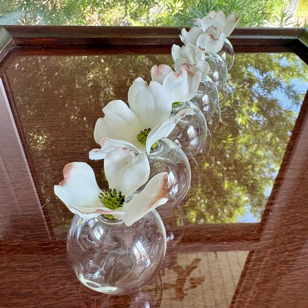 Blown Glass 6-Hole Bud Vase Propagation Tube, 10”